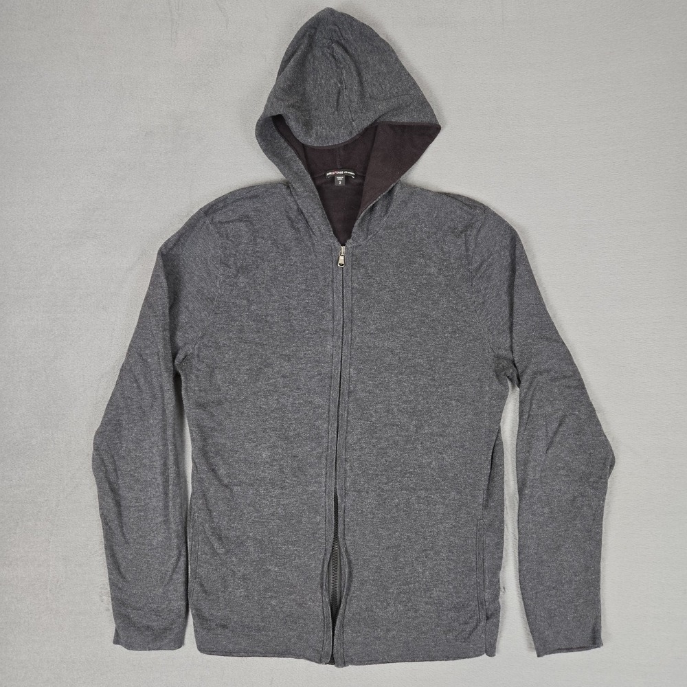 James‎ Perse Hoodie Mens 2 Medium Full Zip Double Layer Jersey Sweatshirt Cotton